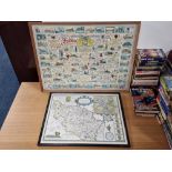 Pair of Halifax and West Riding of Yorkshire Framed Maps