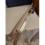 French Chassepot Bayonet with Metal Scabbard - St Etienne Arsenal, July 1871, 71cm long including sc