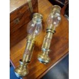 Pair of White Star Line Brass Wall Lamps - Titanic Interest