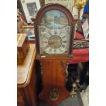 Antique European Dutch Wall Clock with Hand-Painted Face - A/F, 125cm x 35cm x 21cm