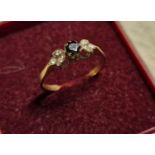 9ct Gold, Sapphire & Diamond Ring, size L