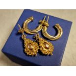 Two Pairs of 9ct Gold Earrings - total weight 3.55g