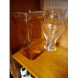 Nice pair of Glass Studio Vases inc a Caithness Example