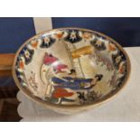 Antique Japanese Moriage Handpainted Bowl