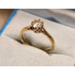 Vintage 18ct Gold and Diamond Engagement Ring - roughly 0.5ct diamond, size L, 2.3g
