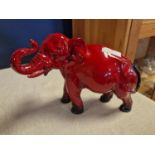 Royal Doulton Flambe Red Elephant Figure - 16.5cm tall