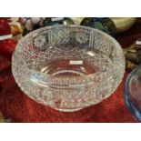 Vintage Cut Glass/Crystal Bowl, marked Tudor to base - 25cm diameter