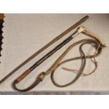 Pair of Hunting or Riding Whips/Crops, both inscribed, one Silver Hallmarked with the name, Arnold R