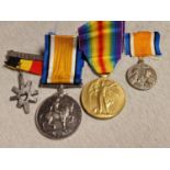 Pair of WWI World War One Service Medals (Private J G Arygle 35018 of the East Yorkshire Regiment) +