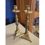 Pair of Good Quality Vintage Brass Candlesticks