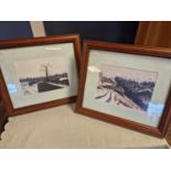 Pair of Framed Peter Brook Prints (Christmas Cards) including 'Sheep in Winter' and 'A Greeting' - 3