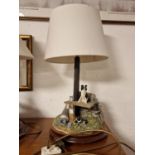 Border Fine Arts Figural Lamp Border Collie Farming 'In the Shade' with Shade - approx 47cm tall