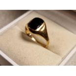 9ct Gold and Black Onyx Signet Ring, size M