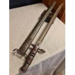 British Pattern 1913 Sword Bayonet - production date '09/17' Remington, scabbard 1918, 58cm long inc