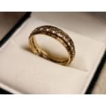 Vintage 9ct Gold & Diamond Eternity Ring, size M