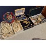 Collection of Costume Jewellery + Pearl Necklaces etc