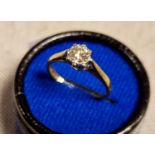 Vintage 18ct Gold and Diamond Engagement Ring - approx 0.3ct stone, size J+0.5, 2.3g