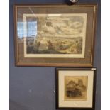 Pair of Halifax Local Art Pieces, inc a Framed Etching of Halifax Parish Church - possibly Cuthbert