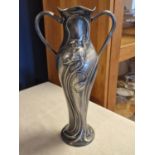 Art Deco Silver-Plated German WMF Twin-Handled Open-Ended Vase/Trophy - 30cm tall