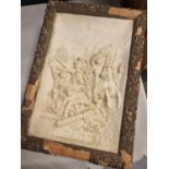 Framed Carved Soapstone Scene of the Battle of Ravenna 1512 - French/Cambrai 16th Century War