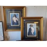 Pair of Well Framed & Signed Portrait of Carla Prints by Domingo