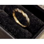 9ct Gold and Diamond Half Eternity Ring, size M