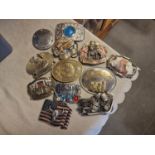 Group of 12 Metallic American Made Belt Buckles inc some 1980's Baron examples + Harley Davidson