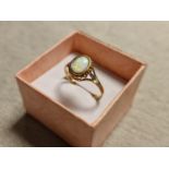 9ct Gold & Opal Dress Ring, size P+0.5