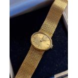 18ct Gold Baume Mercier Swiss Ladies Wrist Watch + 18ct Gold Strap - total weight 38.5g