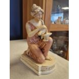 Royal Dux Porcelain Kneeling Water Carrier Figure