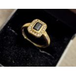 9ct Gold, Sapphire and Diamond Dress Ring, 2.6g and size O