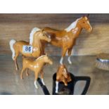 Group of 4 Beswick Palomino Horse Figures - tallest approx 21cm tall