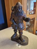 Carved Wooden Figure of Father Christmas Santa Claus - 30cm tall, marked 'Pangavin' to base, possibl