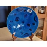 Blue Glazed Poole Pottery Plate - 27cm diameter