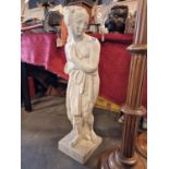 Large Stone Greek/Roman Style Statue of a Bathed Lady - height approx 81cm