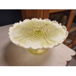 Lovely 1930's Uranium Glass Pedestal Cake Plate