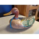 Early 20th Century English-Made Cork Decoy Ewood Summer Moult Mallard - original paint, length appro