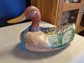 Early 20th Century English-Made Cork Decoy Ewood Summer Moult Mallard - original paint, length appro