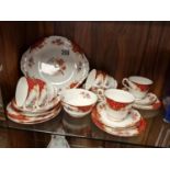 20pc Paragon Red Rockingham Tea Set