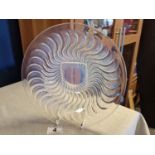 20th Century French Rene Lalique Opalescent 'Actinia' Glass Plate - diameter 26cm