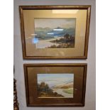 Pair of G Trevor 1920's Coastal/Lakeside Framed Watercolours
