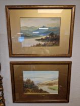 Pair of G Trevor 1920's Coastal/Lakeside Framed Watercolours