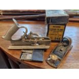 Pair of Record Woodworking Planes inc Boxed Plough Plane No 44 and Bull Nose No 69
