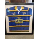 Framed 2009 Super League Wiining Season Leeds Rhinos Full Signed Rugby League Shirt - Acquired from