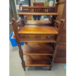 Vintage Good Quality Oak Hall Book Shelves