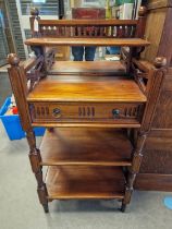 Vintage Good Quality Oak Hall Book Shelves