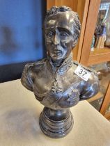 Heavy Bronze Bust of Duke of Wellington on Marble Base - height 35cm