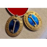 Pair of Sterling Silver Yorkshire West Riding Masonic Key Fobs - 92.7g