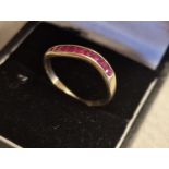 9ct Gold & Ruby Wishbone Eternity Ring, size R