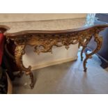 Antique Style French Louis XV Half Moon Rococo Gilt Hall Table